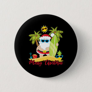 Weihnachten im Juli Santa Sommer Surfen Strand Sur Button