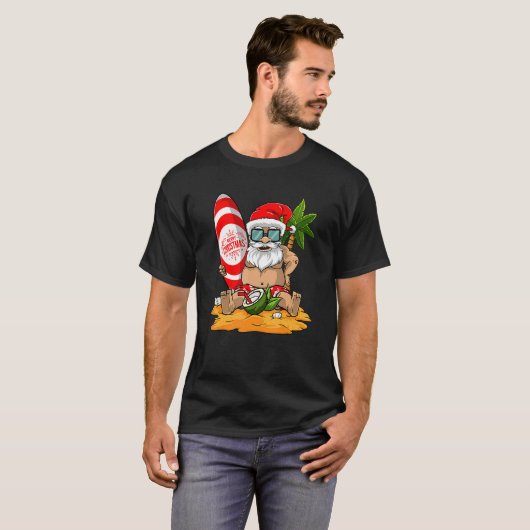 Weihnachten im Juli Santa Summer Beach Urlaub 8 T-Shirt (Vorne ganz)