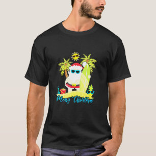 Weihnachten im Juli Santa Summer Surfing Beach Sur T-Shirt