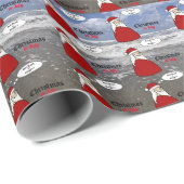 Weihnachten im Juli Santa Surf Geschenkpapier (Rolleneckpunkt)
