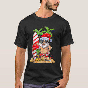 Weihnachten im Juli Santa Surf Hawaiian Men Sommer T-Shirt