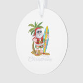 Weihnachten im Juli Santa Surf Hawaiianische Männe Ornament (Vorderseite)