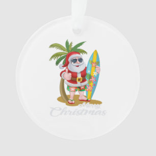 Weihnachten im Juli Santa Surf Hawaiianische Männe Ornament