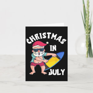 Weihnachten im Juli Santa Surfboard Sommerurlaub Karte
