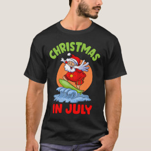 Weihnachten im Juli Santa Surfing Kinderkind Hawai T-Shirt