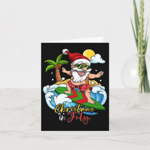 Weihnachten im Juli Santa Surfing Sommerurlaub Karte