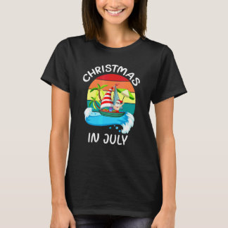 Weihnachten im Juli Santa Surft Sommer Strand Urla T-Shirt