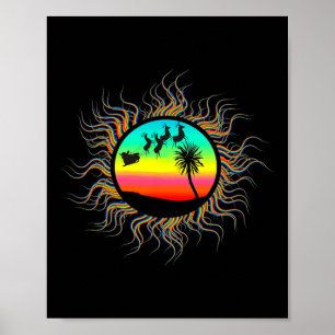 Weihnachten im Juli Santa Tropische Sonne Spaß  Poster