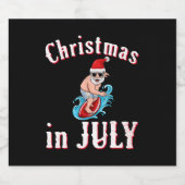 Weihnachten im Juli Schaumweinetikett (Einzelnes Label)