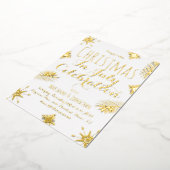 Weihnachten im Juli Schneeflocke Rot gepresst Folieneinladung (Gedreht)