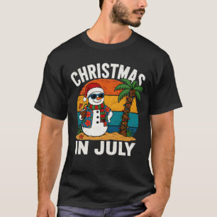 Weihnachten im Juli Schneemann Sommer Strand Xmas T-Shirt