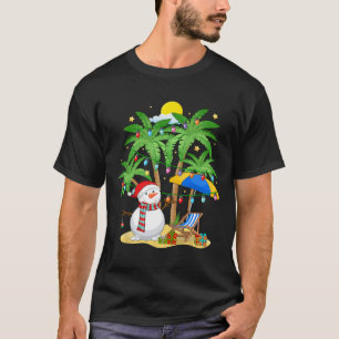 Weihnachten im Juli Schneemann Strand Sommer Surfe T-Shirt