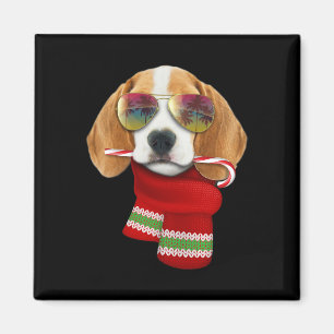 Weihnachten im Juli-Shirt Beagle Sungles Hunde Lie Magnet