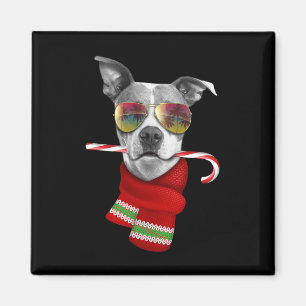 Weihnachten im Juli-Shirt Pitbull Singles Hunde Li Magnet