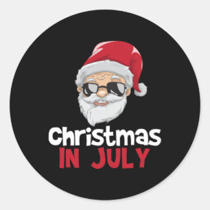 Weihnachten im Juli-Shirt Santa Claus Lustiger Som Runder Aufkleber