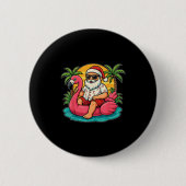 Weihnachten im Juli Shirt Santa Flamingo Float Men Button (Vorderseite)
