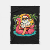 Weihnachten im Juli Shirt Santa Flamingo Float Men Fleecedecke (Vorderseite)