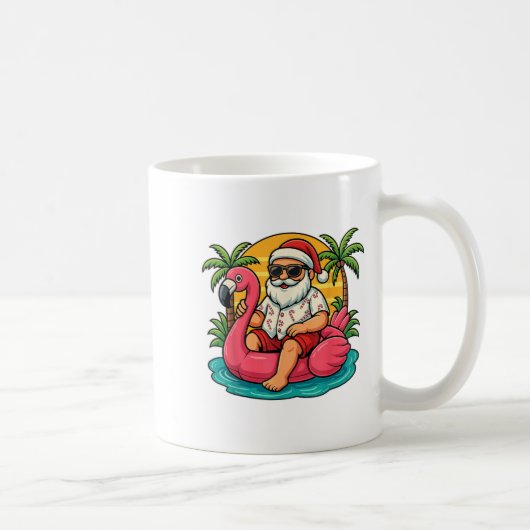 Weihnachten im Juli Shirt Santa Flamingo Float Men Kaffeetasse (Rechts)