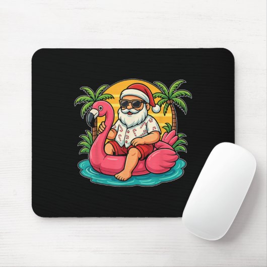 Weihnachten im Juli Shirt Santa Flamingo Float Men Mousepad (Mit Mouse)
