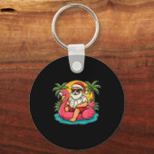 Weihnachten im Juli Shirt Santa Flamingo Float Men Schlüsselanhänger (Vorderseite)