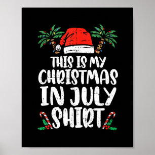 Weihnachten im Juli Shirt Santa Hut Sommer Strand Poster