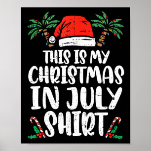 Weihnachten im Juli-Shirt Santa-Hut Sommer-Strand Poster