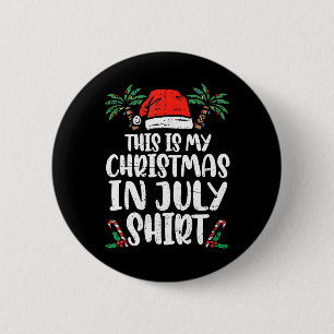 Weihnachten im Juli Shirt Weihnachtsmannmütze Summ Button