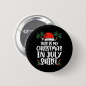 Weihnachten im Juli Shirt Weihnachtsmannmütze Summ Button (Vorne & Hinten)