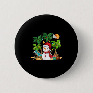 Weihnachten im Juli Snowman auf Palmen Tropical se Button