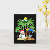Weihnachten im Juli Snowman auf Palmen Tropical se Karte (Gelbe Blume)