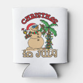 Weihnachten im Juli Snowman Sand Beach Dosenkühler (Rückseite)