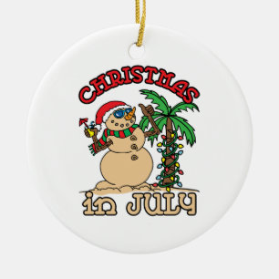Weihnachten im Juli Snowman Sand Beach Keramik Ornament