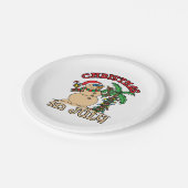 Weihnachten im Juli Snowman Sand Beach Pappteller (Schrägansicht)