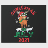 Weihnachten im Juli Sommer 2021 Rentierschnee froh Geschenkpapier (Flach)