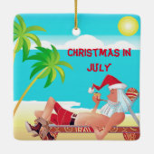 Weihnachten im Juli Sommer Beach Party Keramikornament (Rückseite)
