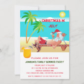 Weihnachten im Juli Sommer oder Beach Party Einladung (Vorderseite)