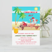Weihnachten im Juli Sommer oder Beach Party Einladung (Stehend Vorderseite)