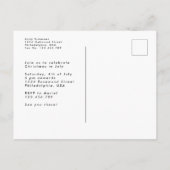 Weihnachten im Juli Sommer Party Einladung Postkar (Rückseite)