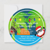 Weihnachten im Juli Sommer Party Einladung (rund) (Rückseite)