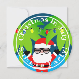 Weihnachten im Juli Sommer Party Einladung (rund)