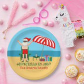 Weihnachten im Juli Sommer Santa Claus Beach Party Pappteller (Party)