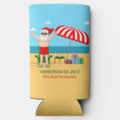 Weihnachten im Juli Sommer Santa Claus Beach Party Selters Dosenkühler (Rückseite)
