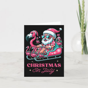 Weihnachten im Juli Sommer Santa Flamingo Slei Karte