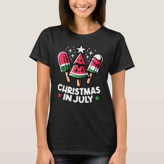 Weihnachten im Juli Sommer Wassermelone Popsicle T T-Shirt (Vorderseite)