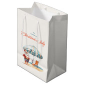 Weihnachten im Juli Sommer Weihnachten am Strand Mittlere Geschenktüte (Vorderseite Schrägansicht)