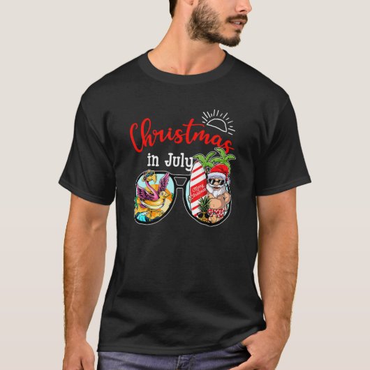 Weihnachten im Juli Sommer Weihnachtsmann Surfstra T-Shirt (Vorderseite)