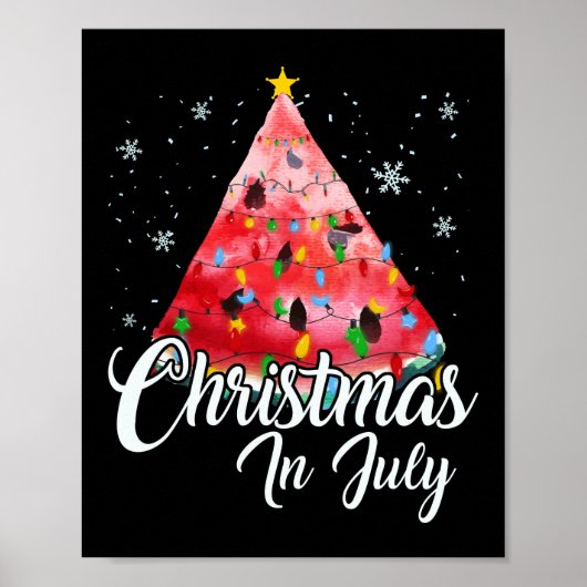 Weihnachten im Juli Sommerdesign Melon Weihnachten Poster (Vorne)