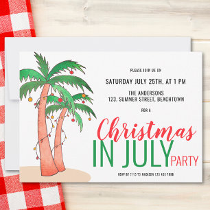 Weihnachten im Juli Sommerparty Einladung