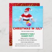 Weihnachten im Juli Sommerpool Party Einladung (Vorne/Hinten)