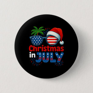 Weihnachten im Juli Sommerstrand Hawaii Santa Usa Button